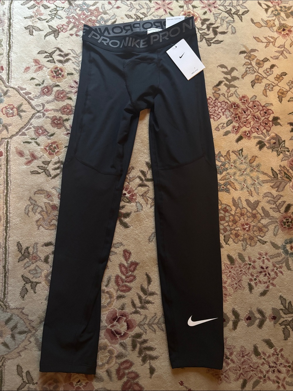 Nike Black Boys' Pro Training Leggings with Swoosh